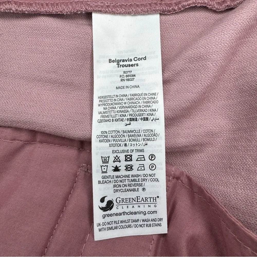 Boden Belgravia wide Leg Corduroy Pants In Blushing Rose Size 6 - Picture 15 of 16